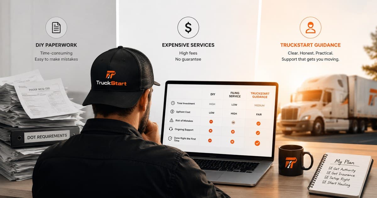 MC Authority Filing Services vs. TruckStart: An Honest Comparison comparison guide